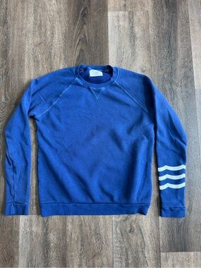 Sol Angeles Blue Crewneck Sweatshirt with White Stripes Size medium
